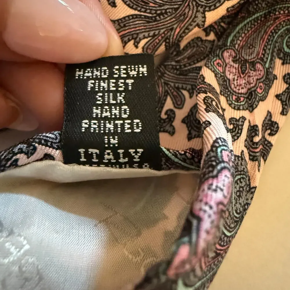 80s Vintage ROBERT TALBOTT Newcastle Ltd. | Pink Paisley Silk Tie